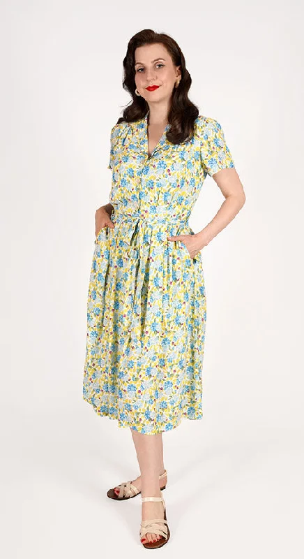 Women's Trendy Attire Katherine Shirt Dress in Yellow Hydrangea