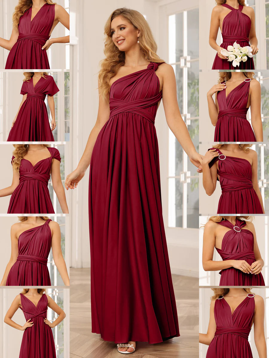 Modern Women's Outfit A-Line/Princess Convertible Infinity Long Bridesmaid Dresses