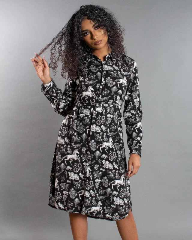 Women's Elegant Clothing Sets Freak of Nature Shirt Dress Black