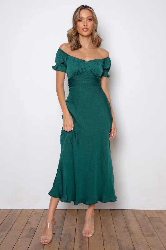 Women's Holiday Attire Samantha Dress - Forest Green