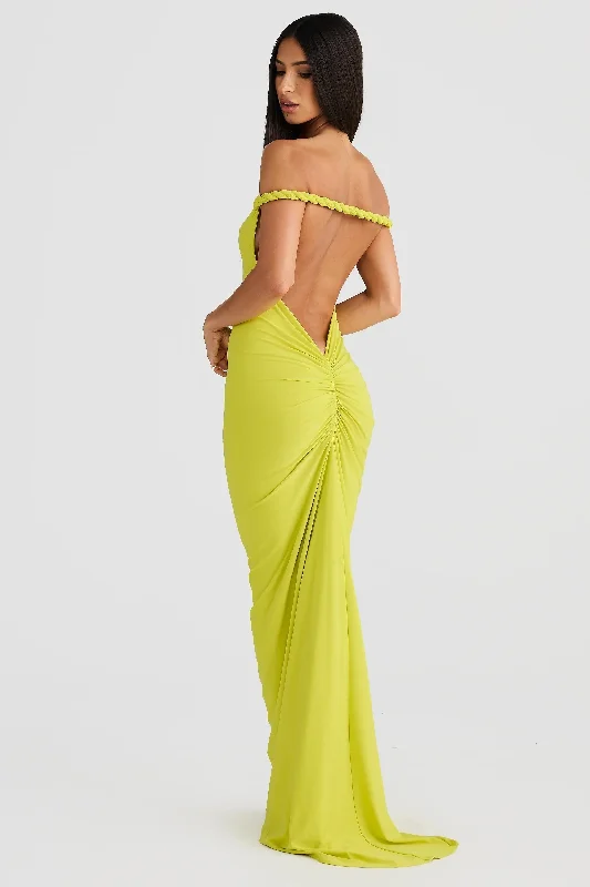 Women's Comfortable Clothes For Weekends Maia Multi-Way Gown - Chartreuse