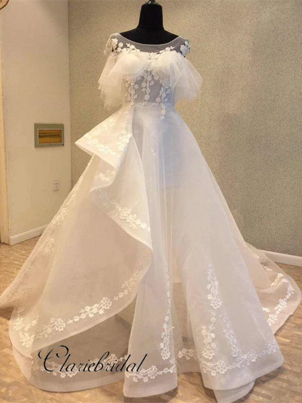 Women's Work Apparel Unique Fashion On Sale Bridal Wedding Dresses, Organza Fancy Wedding Dresses