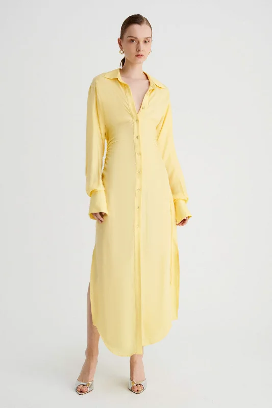 Women's Plus-Size Outfit Halley Maxi Shirt Dress - Butter