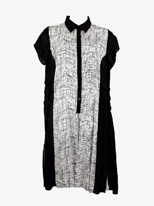 Women's High-Fashion Attire Taking Shape Edgy Sheer Collared Shirt Dress Size 16