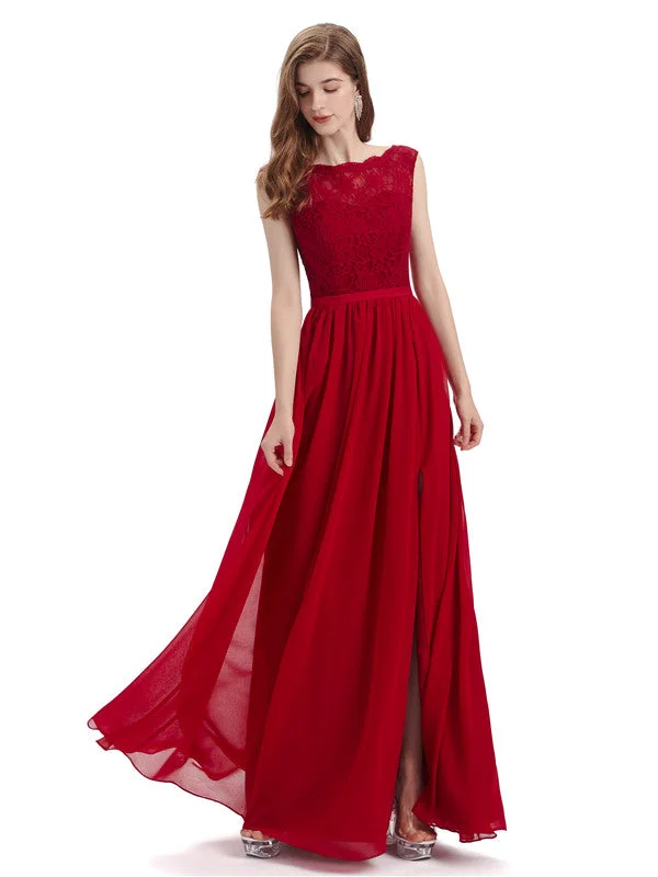 Women's Elegant Apparel A-line Cheap Top Lace Floor-Length Bridesmaid Dresses