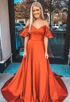 Women's Trendy Outfit Stylish v neck satin long prom dress evening dress Custom made    cg19246