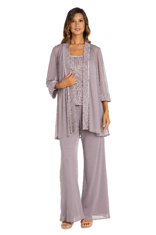 Women's Evening Apparel R&M Richards 9084 Long Jacket Pant Suit