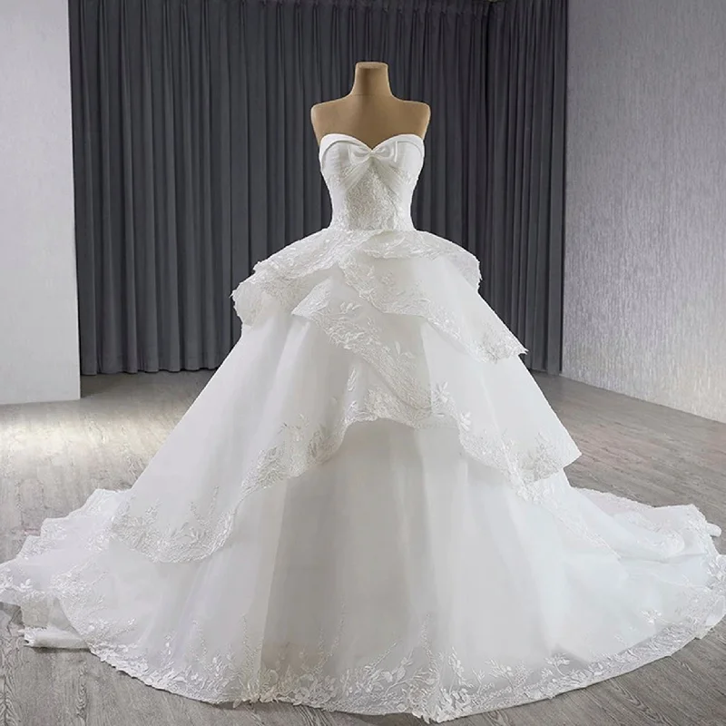 Modern Women's Attire Romantic Ball Gown Wedding Dress Gorgeous Organza Princess Bridal Gown