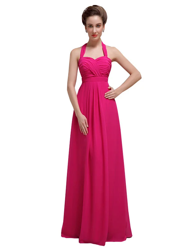 Affordable Women's Clothes Elegant Sweetheart Halter Long Bridesmaid Dresses