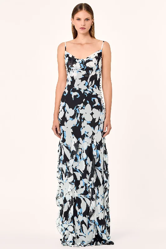 Women's Seasonal Clothing Kamila Gown - Black Blur Print