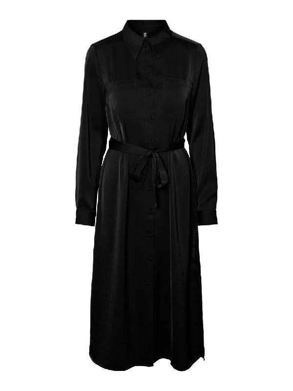 Women's Plus-Size Garments Ina Midi Shirt Dress (Black)