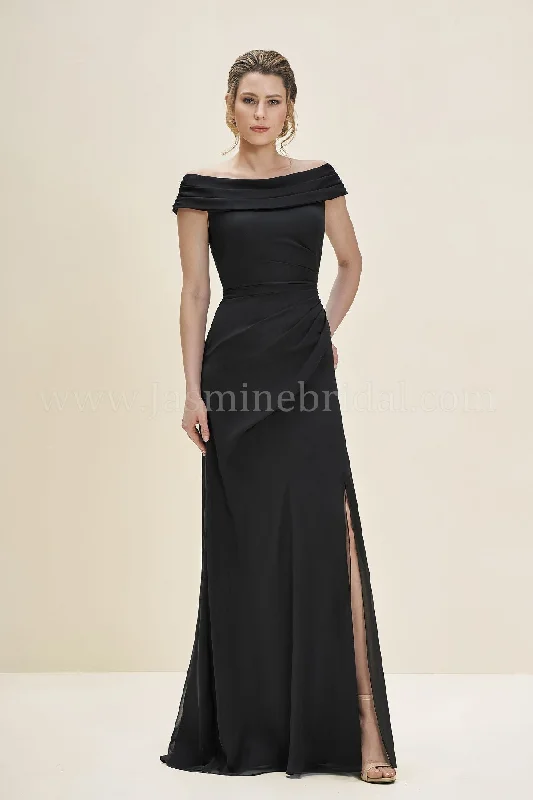 Women's Stylish Outdoor Outfit Graceful Movement Jade Couture J195057 Tiffany Chiffon Gown