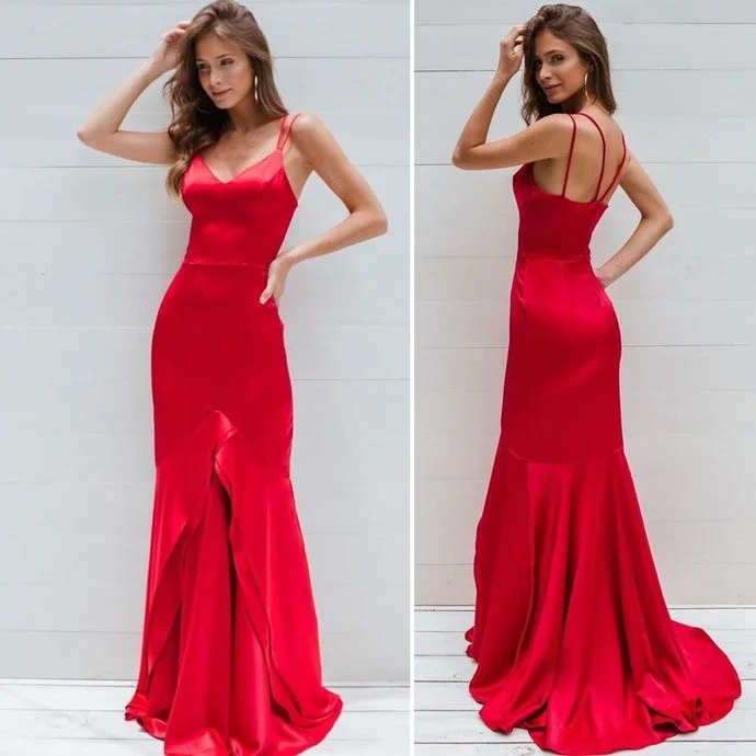 Stylish Outerwear Clothing For Women Satin Mermaid Prom Dress, Prom Dresses, Formal Prom Dress   cg15237