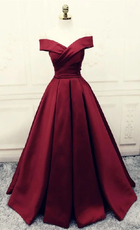 Women's Occasion Wear Clothing Burgundy Prom Dresses,Ball Gowns Prom Dress,Satin Evening Gowns  cg6309