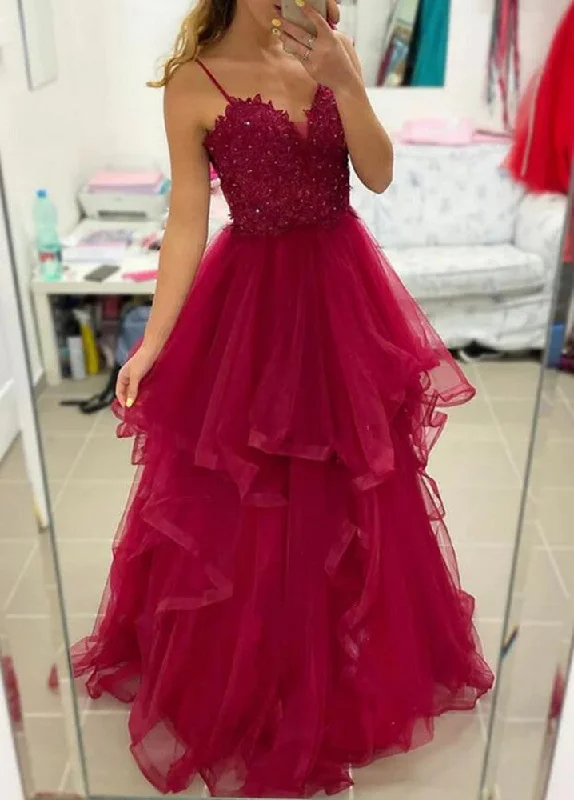 Casual Clothing For Women Women Layered Prom Dresses Long Appliques Evening Gowns Formal Party Dress YPD379