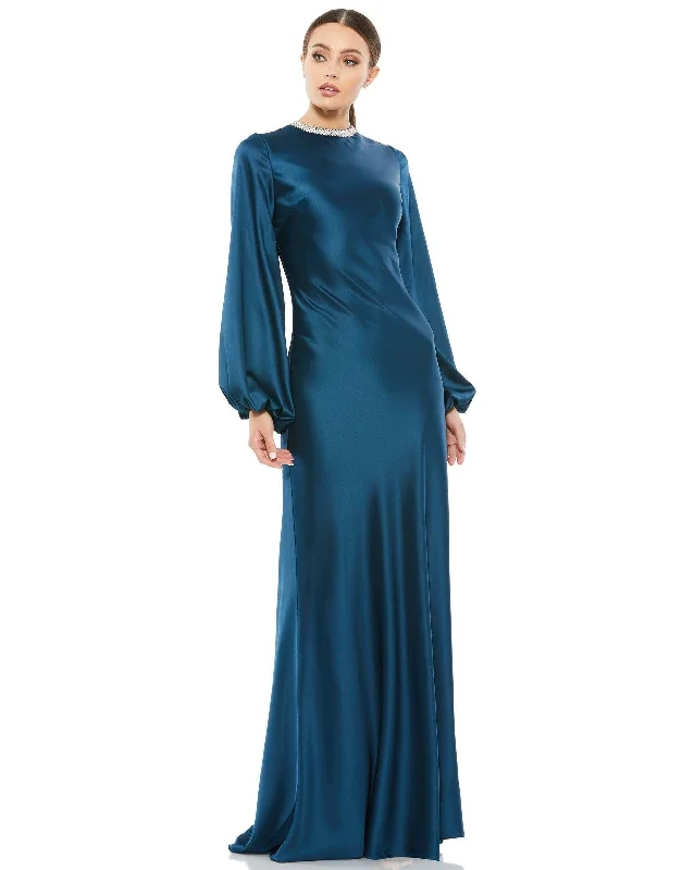 Charming Women's Holiday Apparel Mac Duggal 26575 Long Sleeve Formal Evening Gown