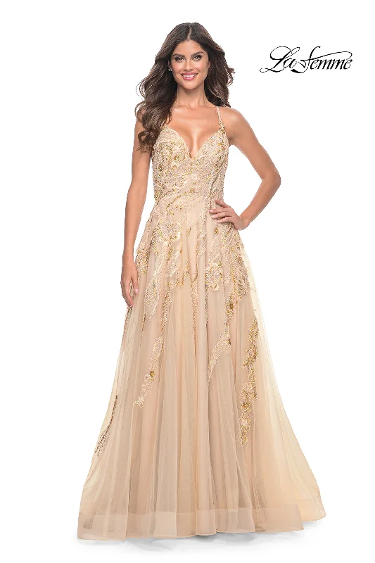 Women's Elegant Apparel La Femme 32032 Beaded Tulle Gown