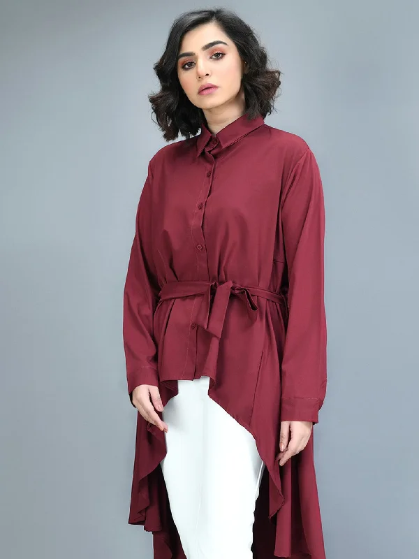 Women's Apparel And Garments High Low Shirt Dress