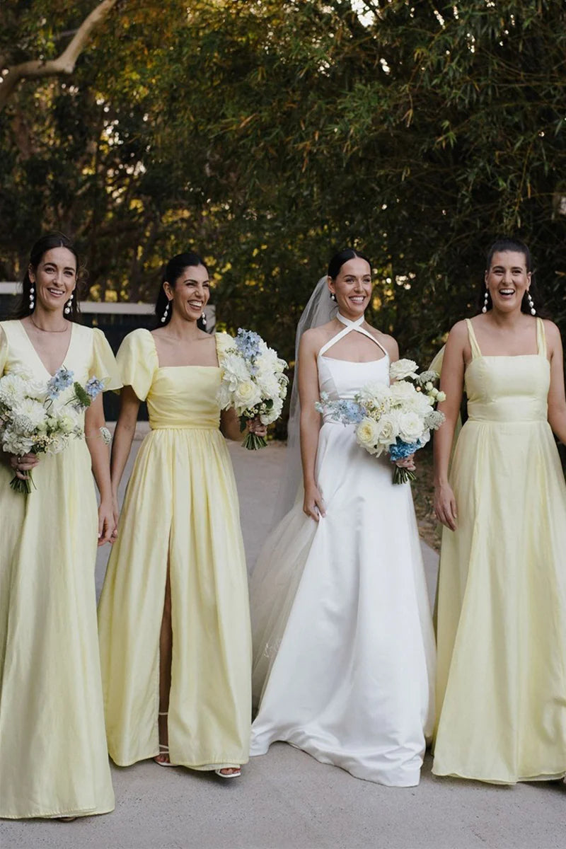 Women's Elegant Garments Chic A-Line Daffodi Long Bridesmaid Dresses