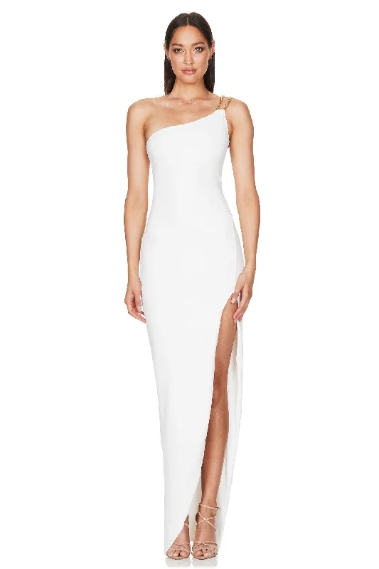 Women's Everyday Apparel Nookie Estella One Shoulder Gown - White