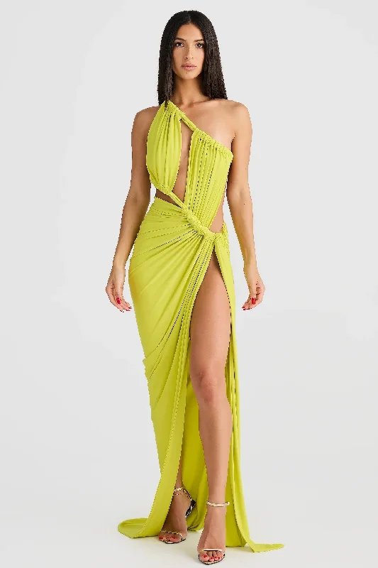 Women's Clothes For Special Occasions Aphrodite Gown - Chartreuse