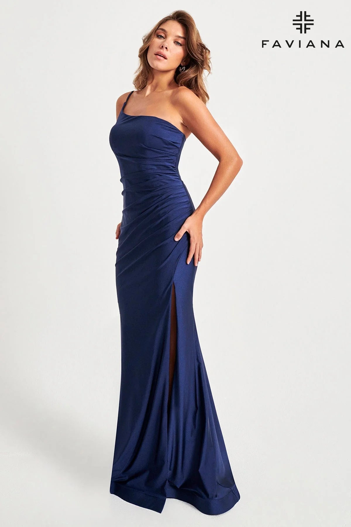 Women's Clothing Apparel Sets Faviana 11071 One Shoulder Gown with Slit