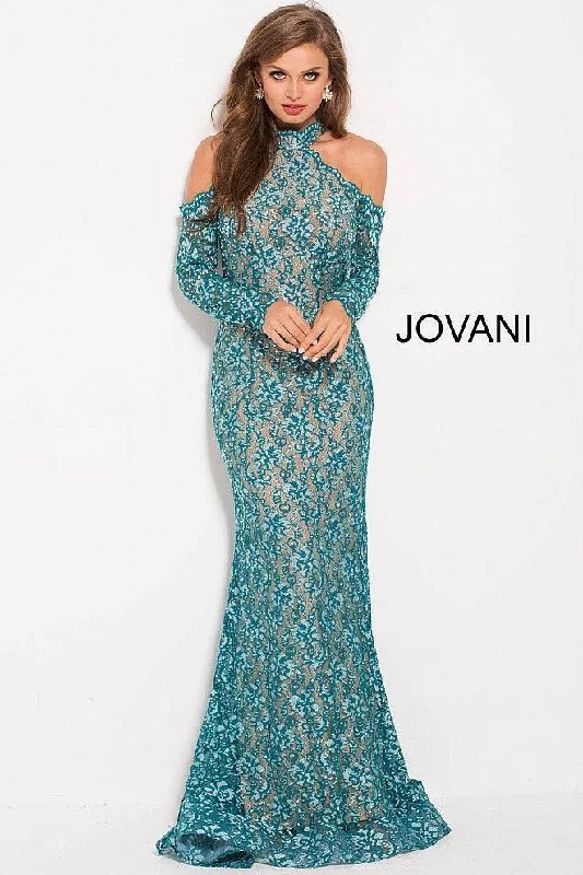 Women's Vintage Attire Jovani Long Sleeve Cold-Shoulder Long Gown Sale