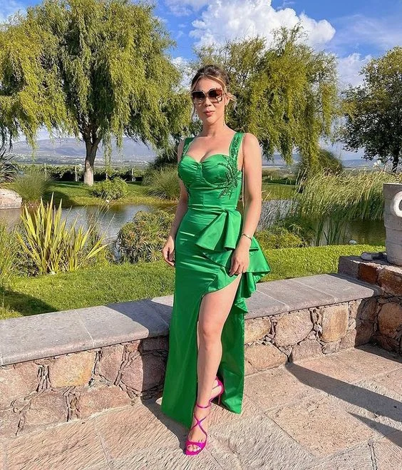 Fashionable Women's Outfit Sexy Green Sleeveless Sheath Prom Dress,Green Dance Dress Y6265