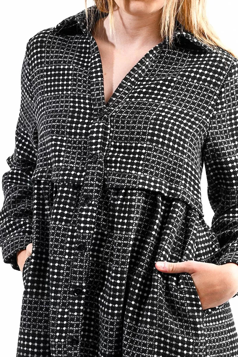 Affordable Luxury Women's Garments Feminine Soft - Hued Look Lili Sidonio Checkered Shirt Dress