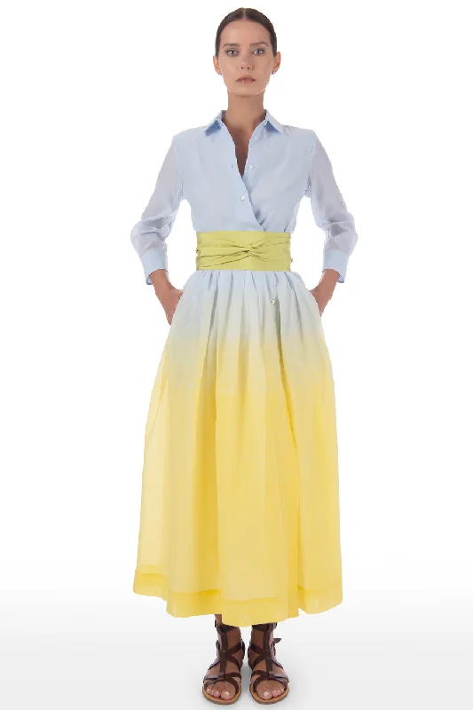 Stylish Women's Garments For Holidays Sara Roka Edna 90 Midi Dress/Lemon Shirt Dress