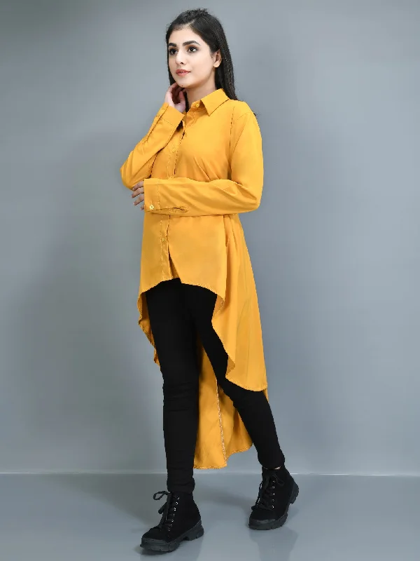 Women's Stylish Casual Garments High Low Shirt Dress