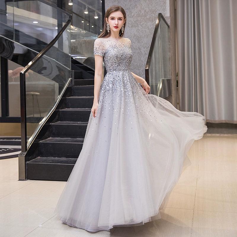 Women's Elegant Garments Women's A-Line Evening Dress Sexy Prom Dresses Sleeveless Beaded Formal Dresses for Women