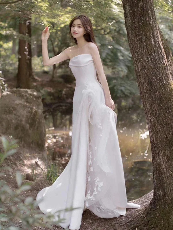 Women's Chic Outfit Fancy Strapless Wedding Dresses, Unique Design Fashion 2020 Wedding Dresses