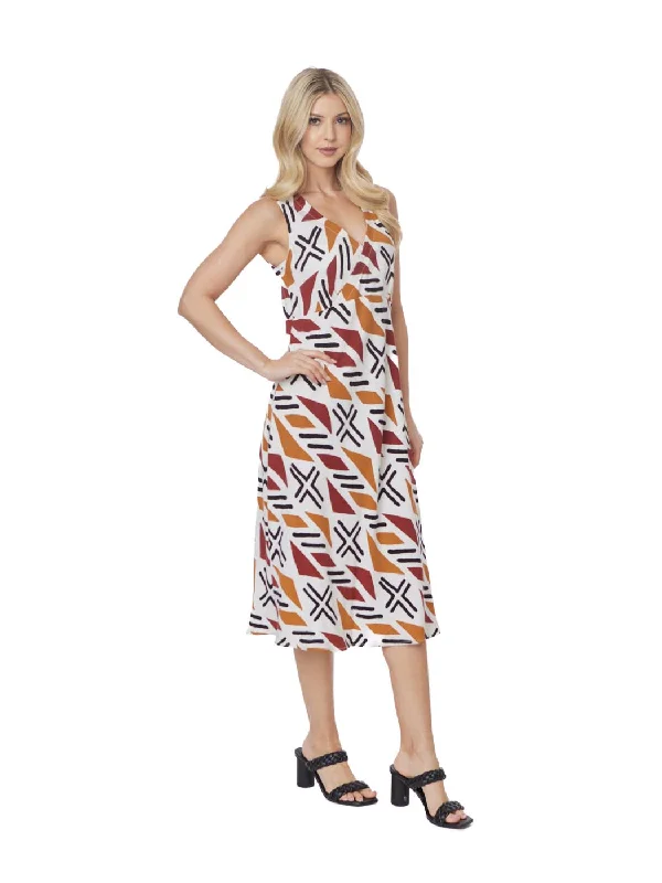 Women's Trendy Clothes Tianello "Soul of Africa" Print TENCEL™ "CINDY" Bias Tank Dress